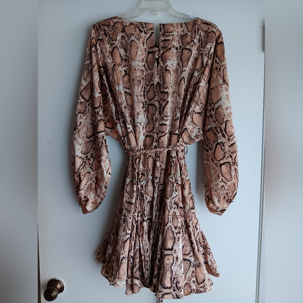 Satin Snake Print Mini Dress EUC - Picture 5 of 7